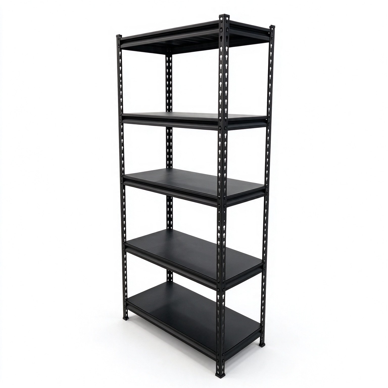 Outer hole upright of boltless shelving
